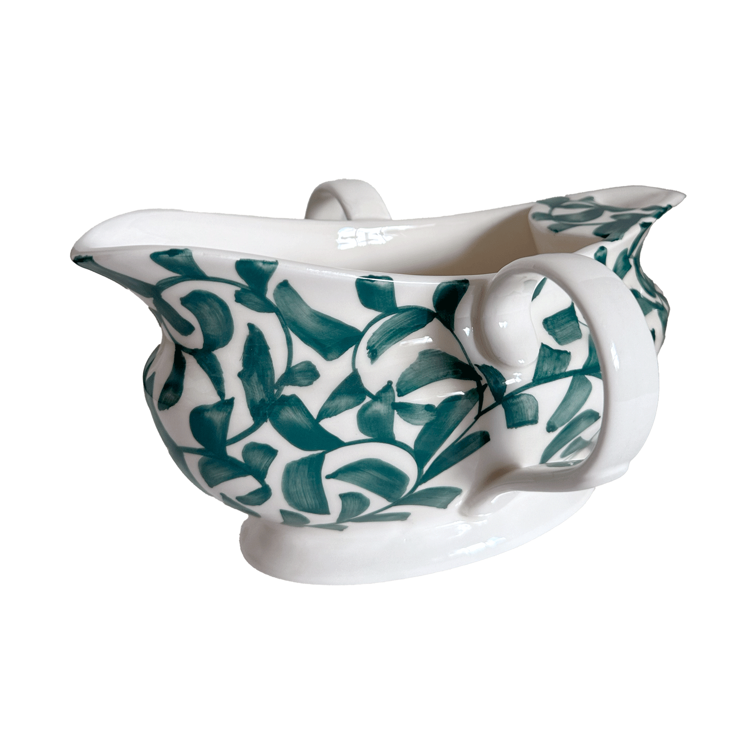 Green Scroll Gravy Boat