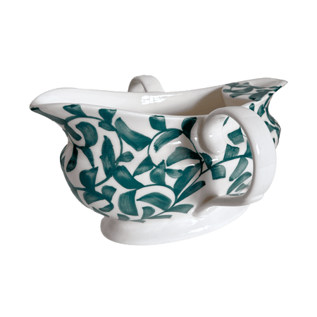 Green Scroll Gravy Boat