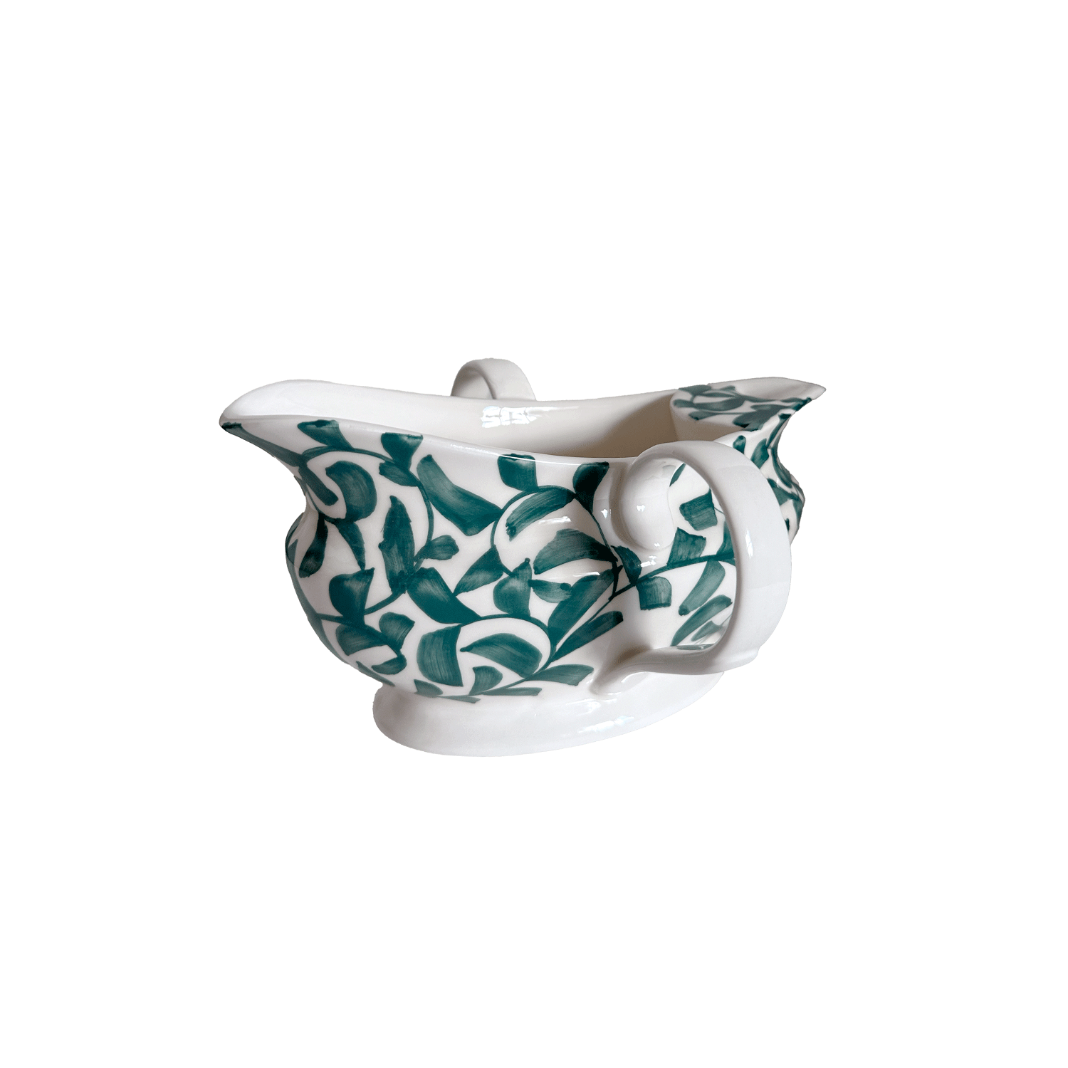 Green Scroll Gravy Boat