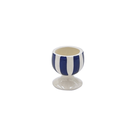 Navy Blue Stripes Egg Cup