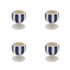 Navy Blue Stripes Egg Cups (Set of 4)