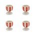 Red Stripes Egg Cups (Set of 4)