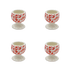 Red Scroll Egg Cups (Set of 4)