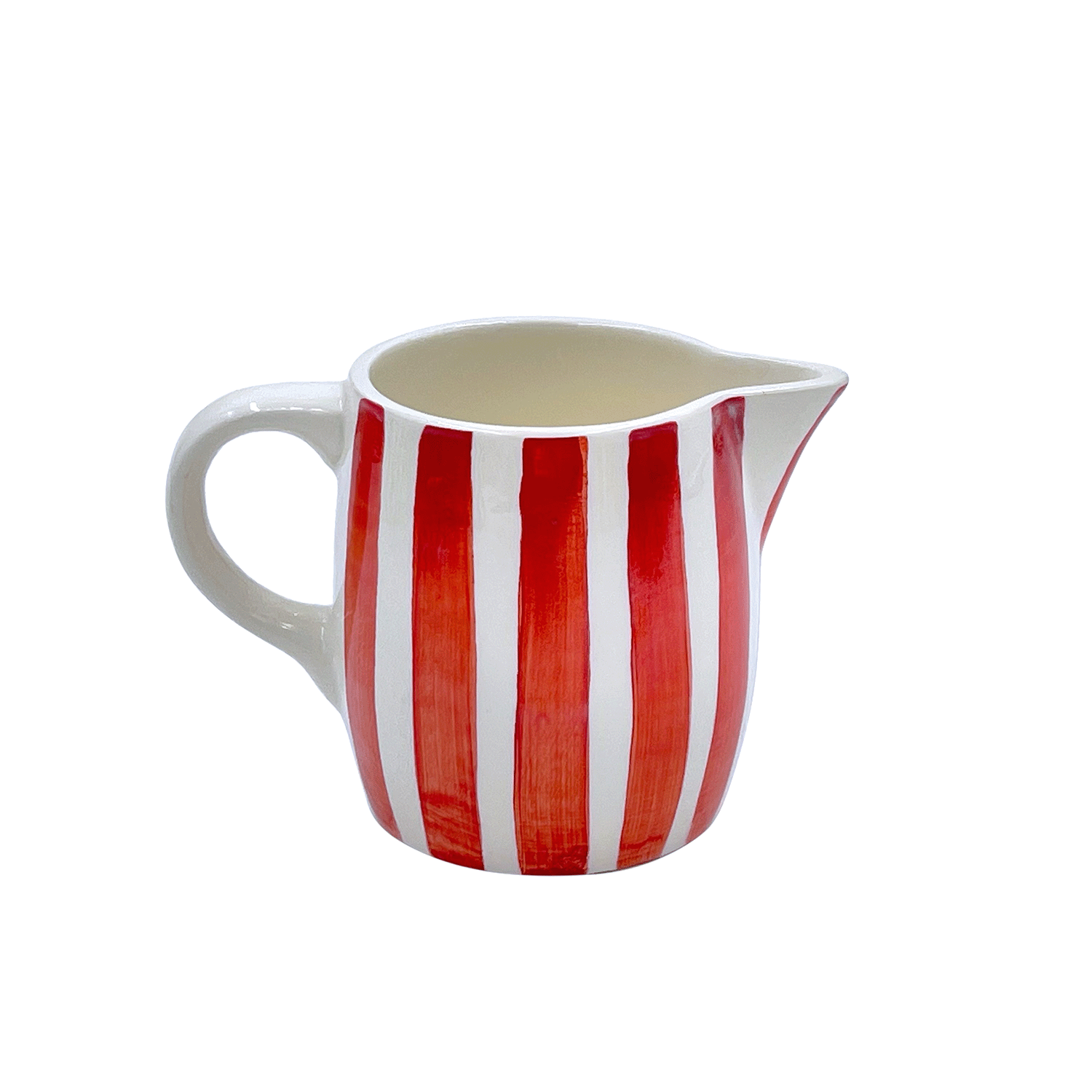 Red Stripes Milk Jug