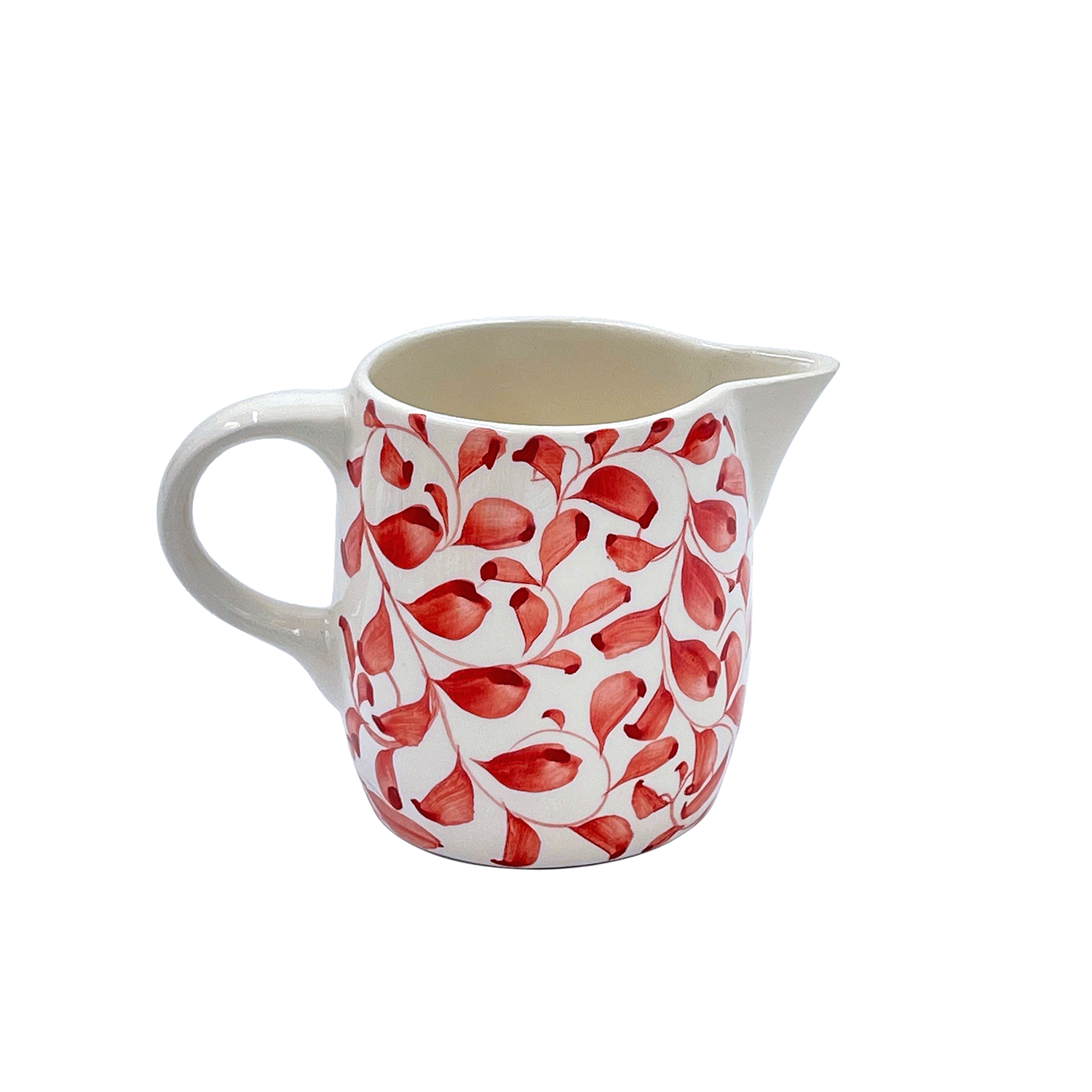 Red Scroll Milk Jug