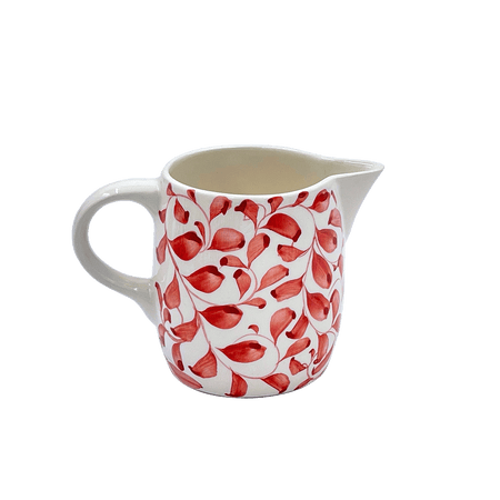 Red Scroll Milk Jug