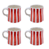 Red Stripes Mugs (Set of 4)