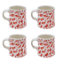 Red Scroll Mugs (Set of 4)