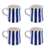 Navy Blue Stripes Mugs (Set of 4)