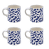 Navy Blue Scroll Mugs (Set of 4)