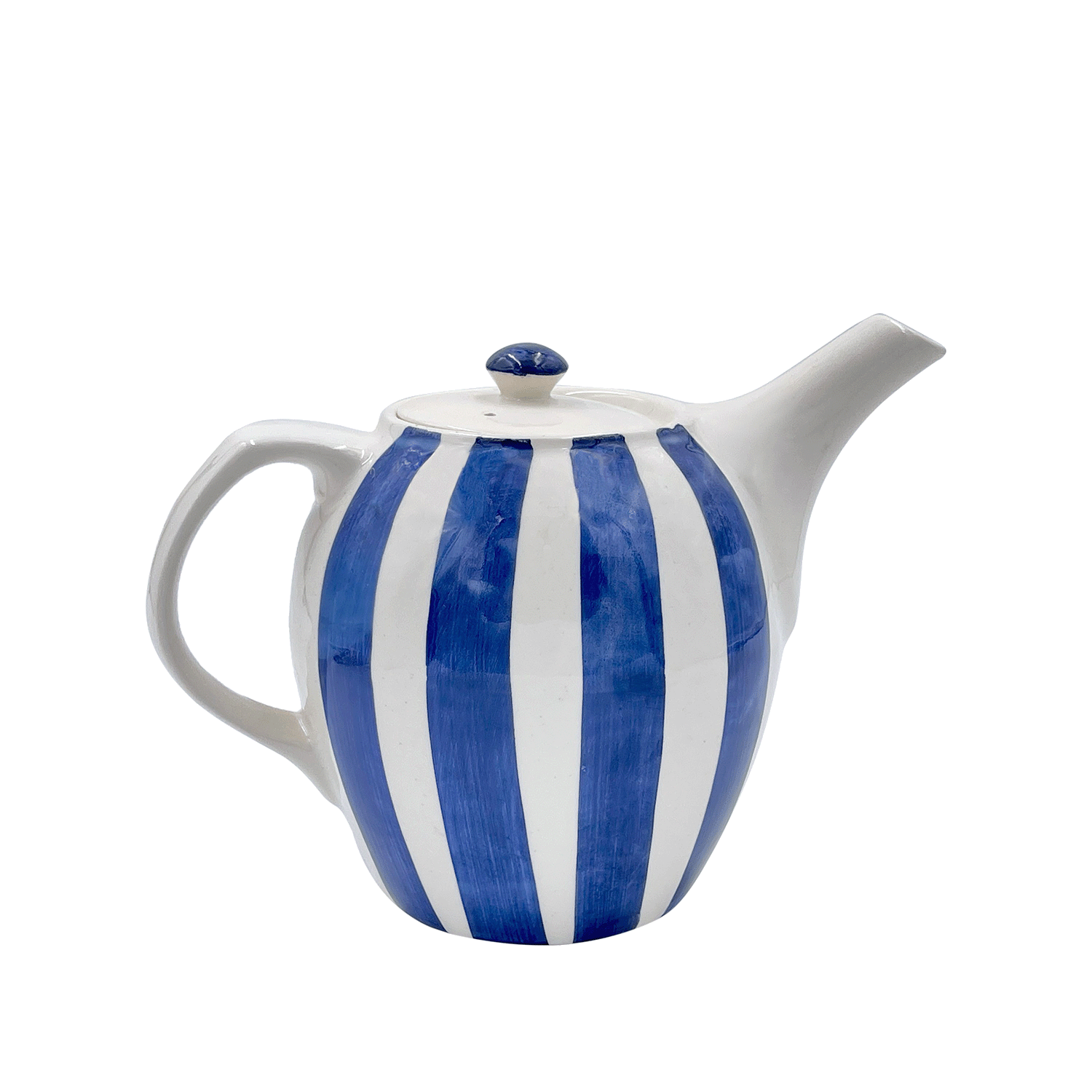 Navy Blue Stripes Teapot