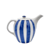 Navy Blue Stripes Teapot