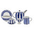 Navy Blue Stripes Breakfast Set (25 Piece)