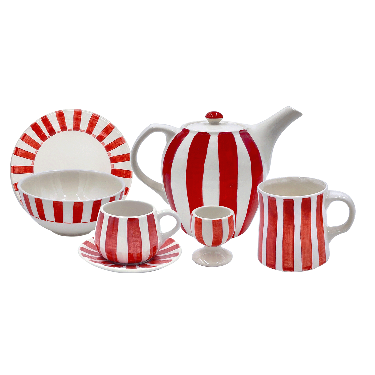 Red Stripes Breakfast Set (25 Piece)