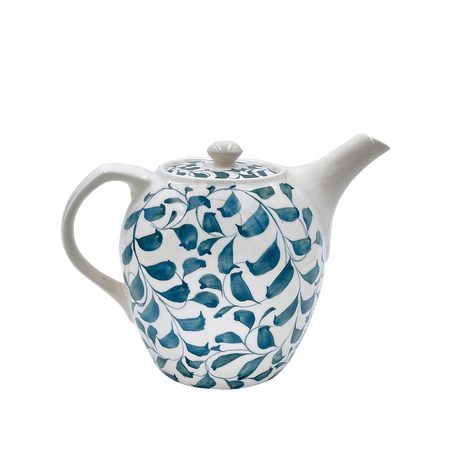 Green Scroll Teapot