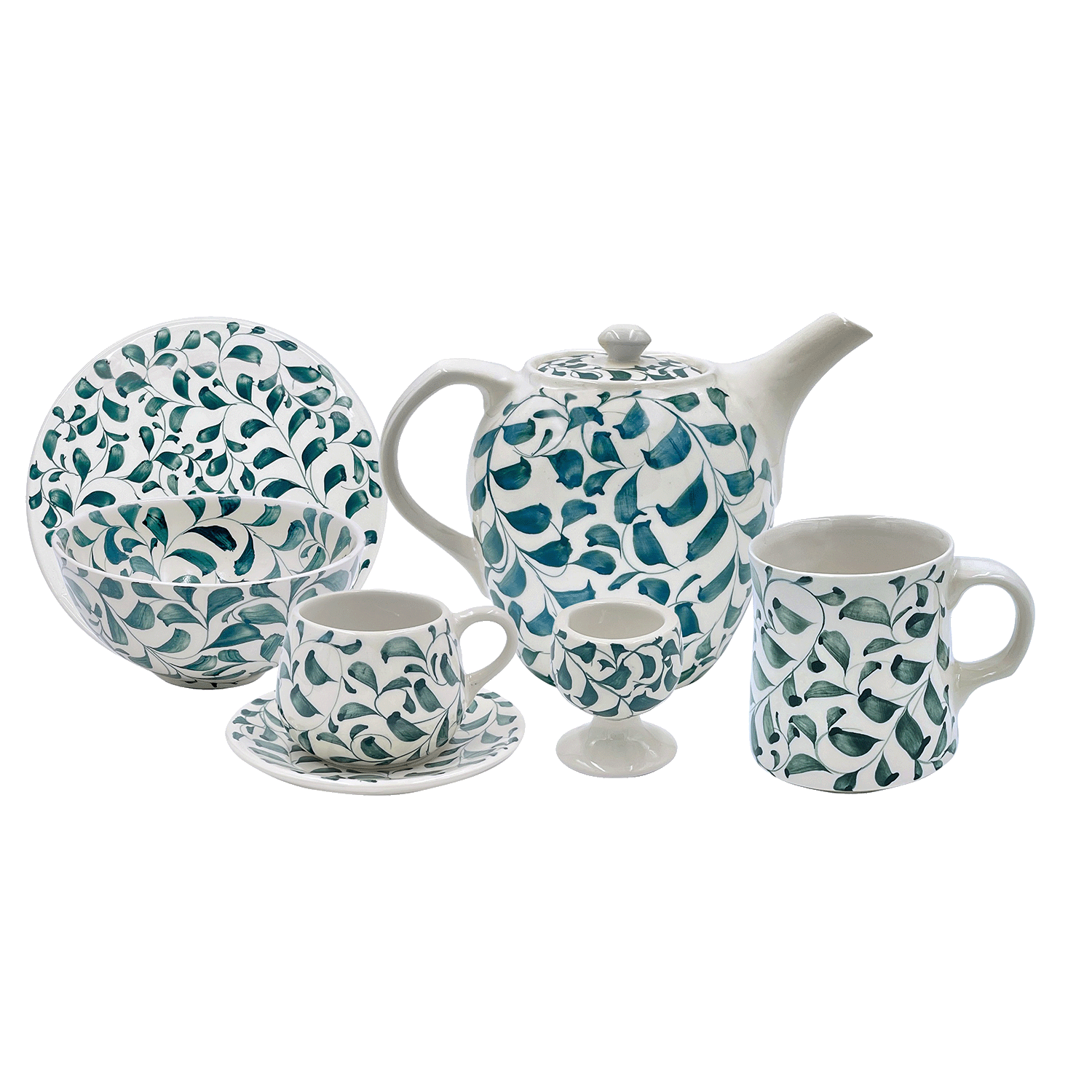 Green Scroll Breakfast Set (25 Piece)