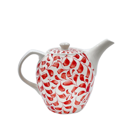 Red Scroll Teapot