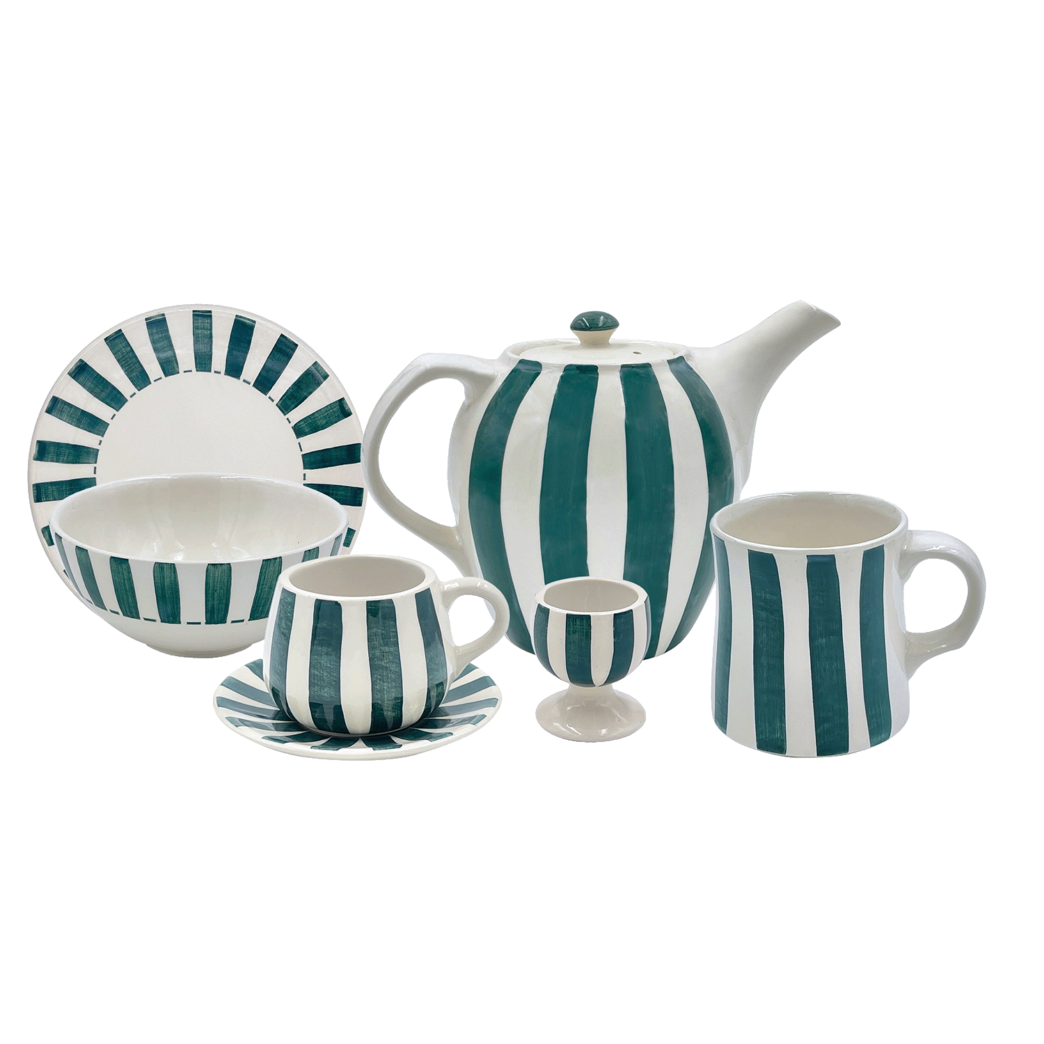 Green Stripes Breakfast Set (25 Piece)