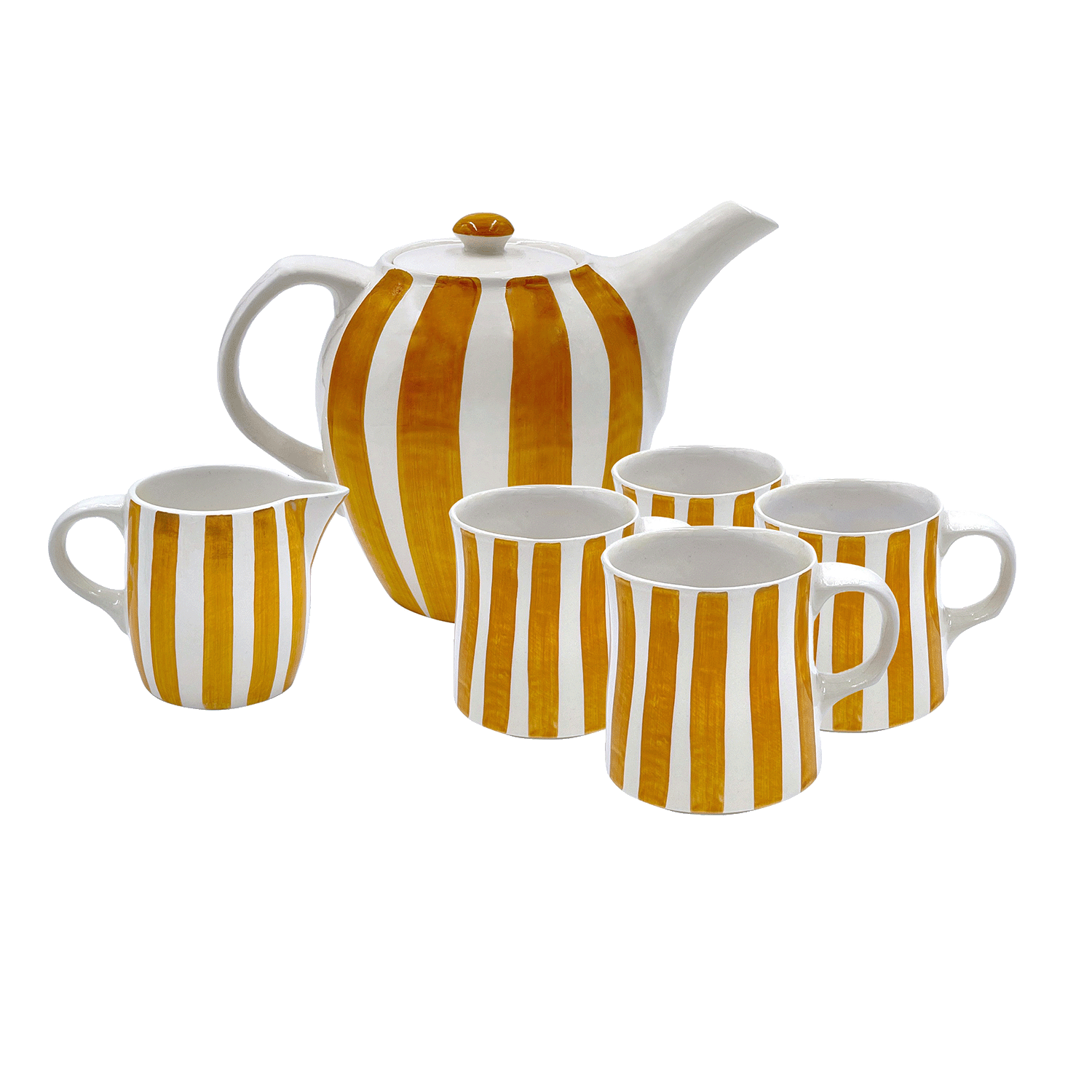 Yellow Stripes Tea Set (6 Piece)