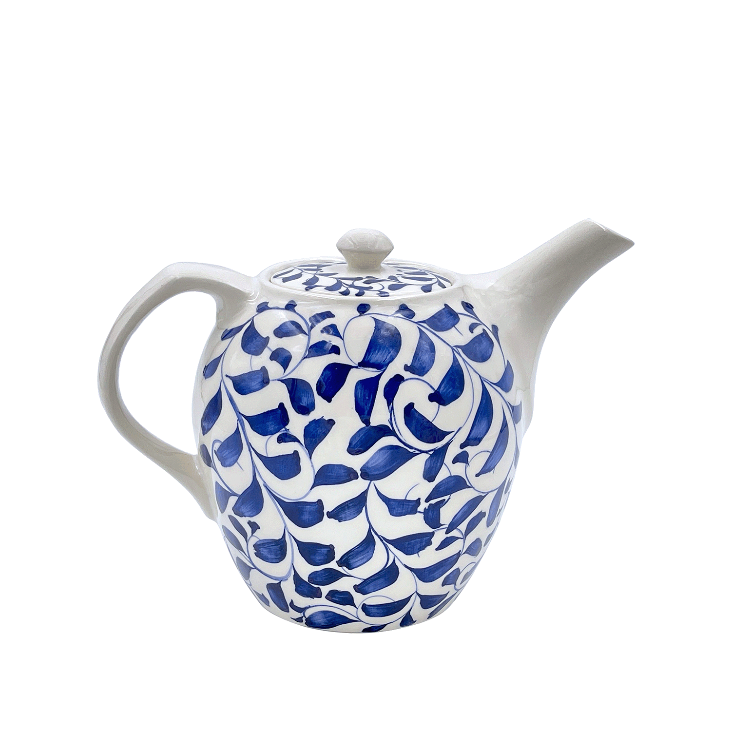 Navy Blue Scroll Teapot