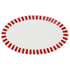 Large Red Stripes Oval Platter