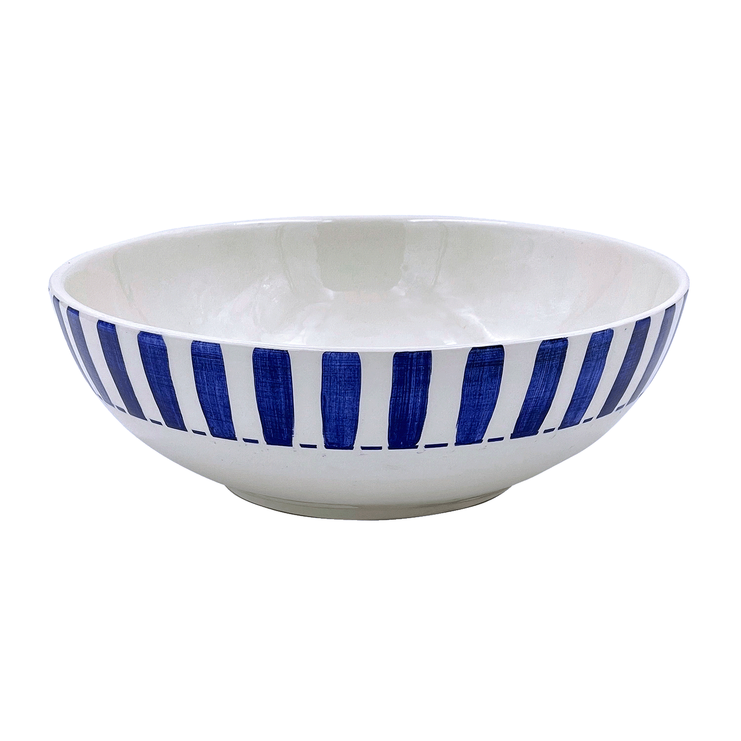 Large Navy Blue Stripes Bowl