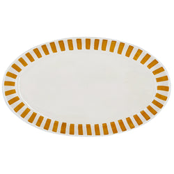Large Oval Platter in Yellow, Stripes