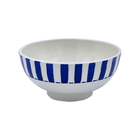 Medium Navy Blue Stripes Bowl