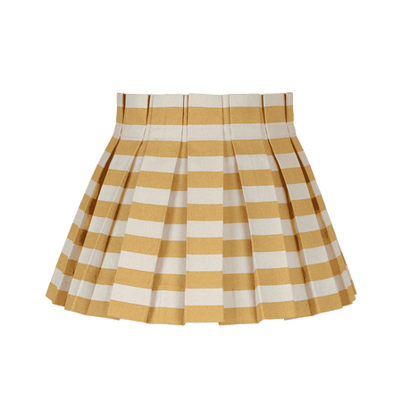 Small Tangier Mustard Yellow Stripe Cover Empire Lampshade 24cm