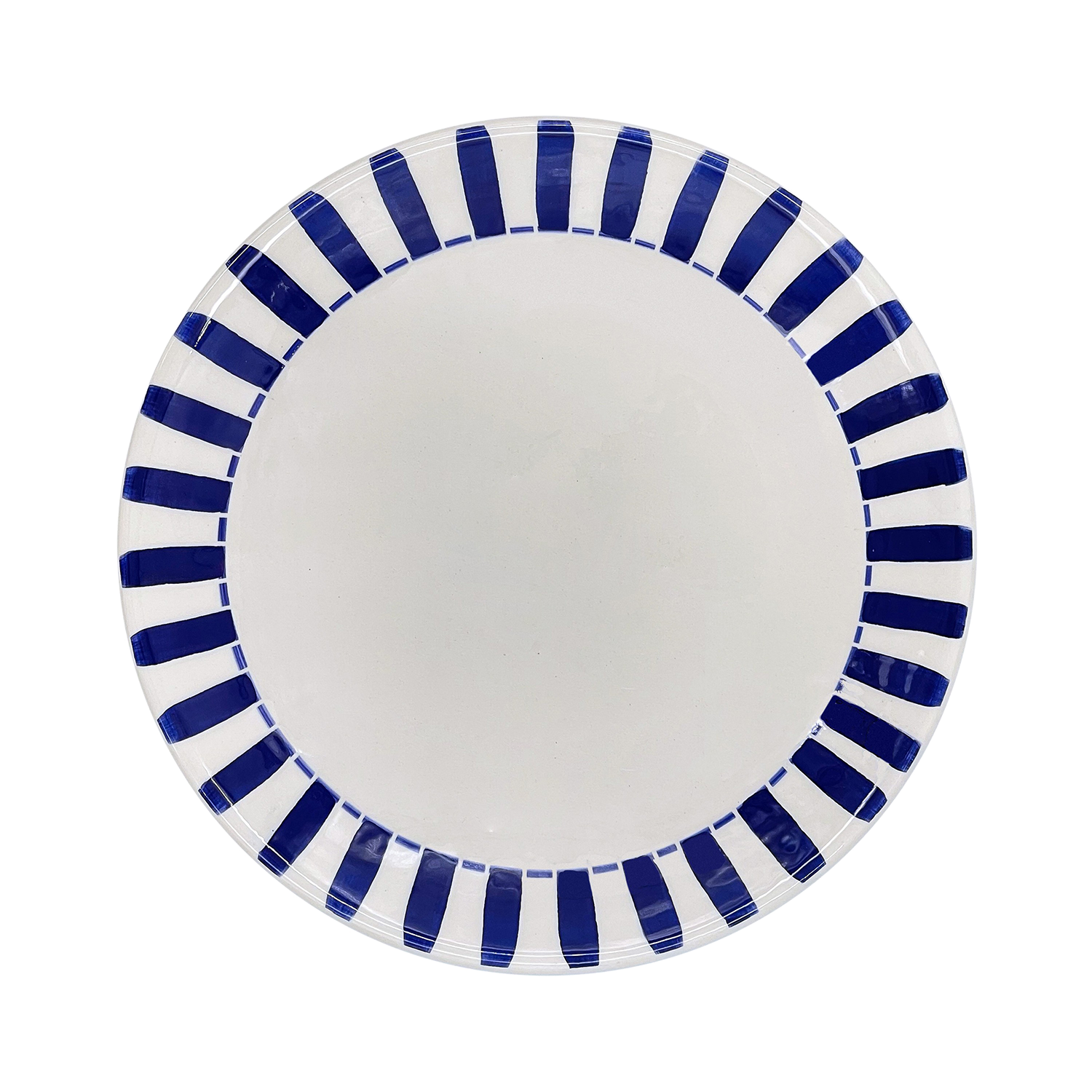 Navy Blue Stripes Dinner Plate