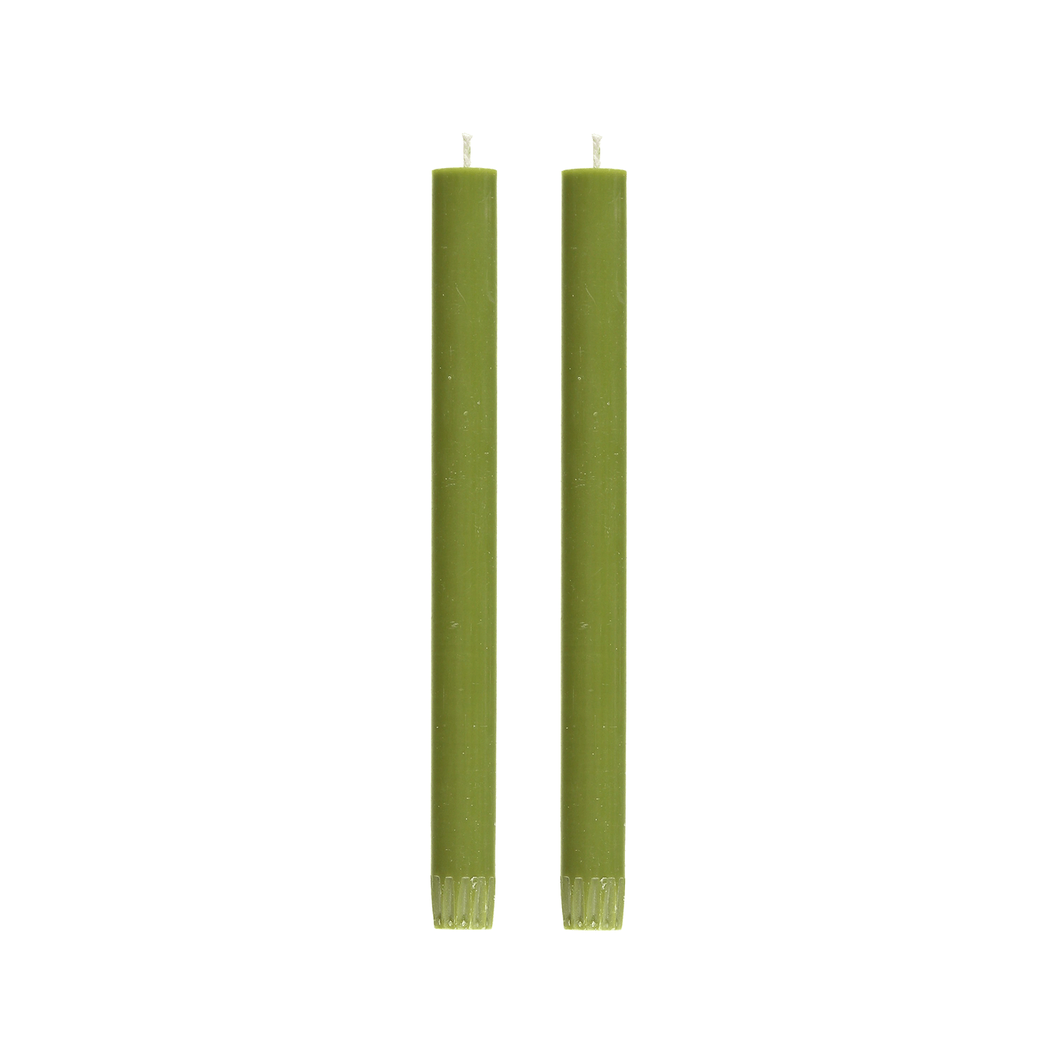 Pair of Olive Green Dinner Candles 25cm