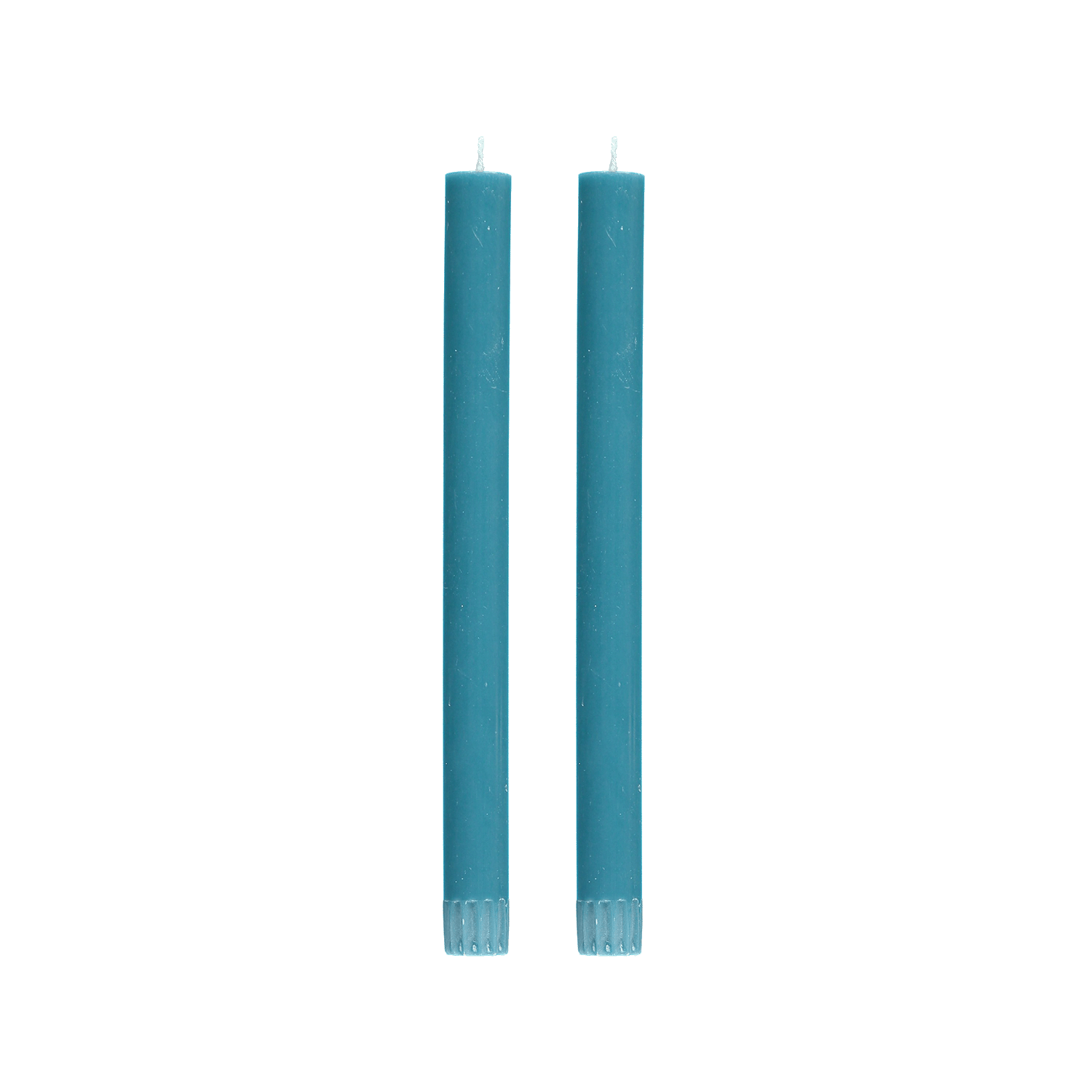 Pair of Petrol Blue Dinner Candles 25cm