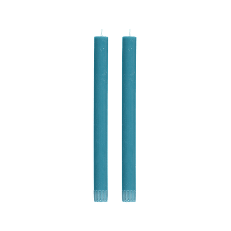 Pair of Petrol Blue Dinner Candles 25cm