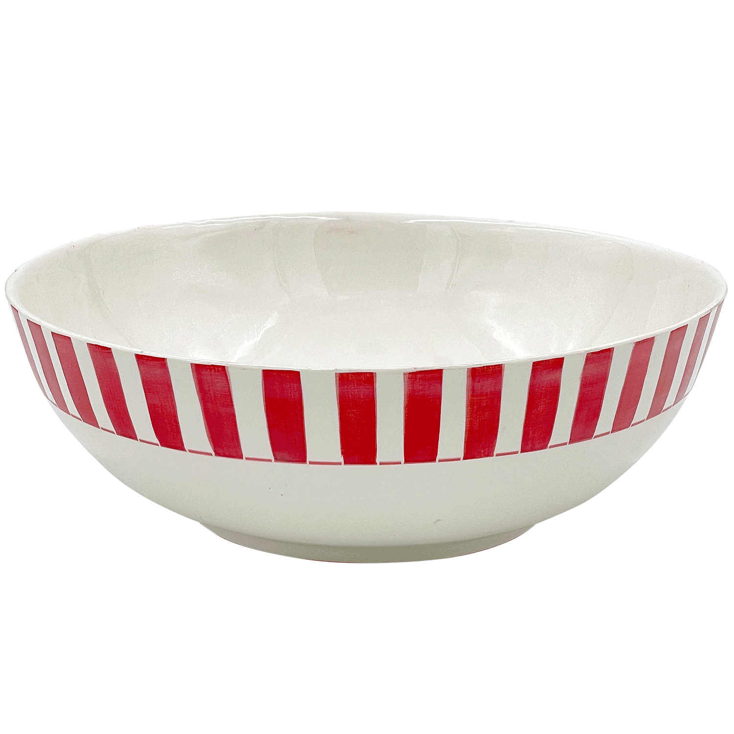 Red Stripes Salad Bowl