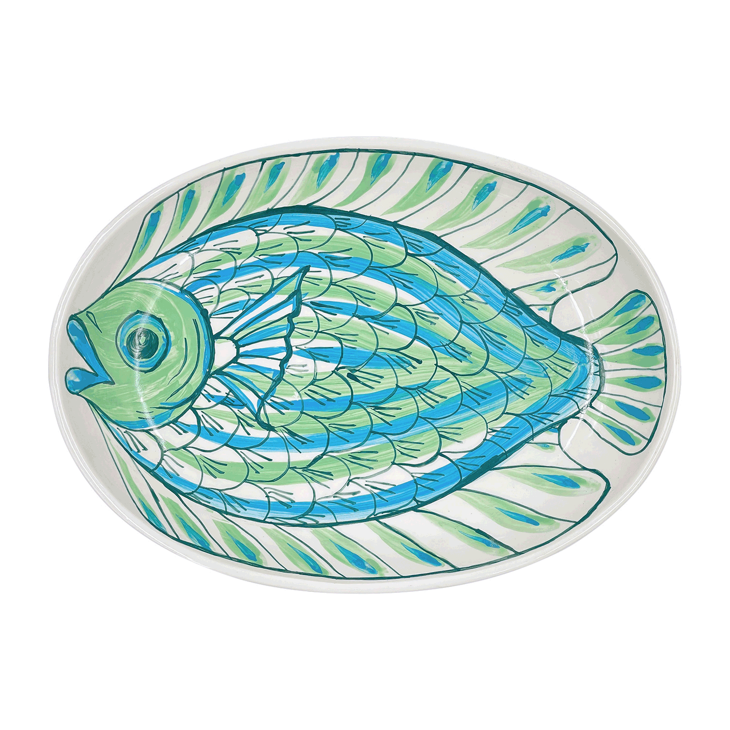 Small Green Romina Fish Oval Platter