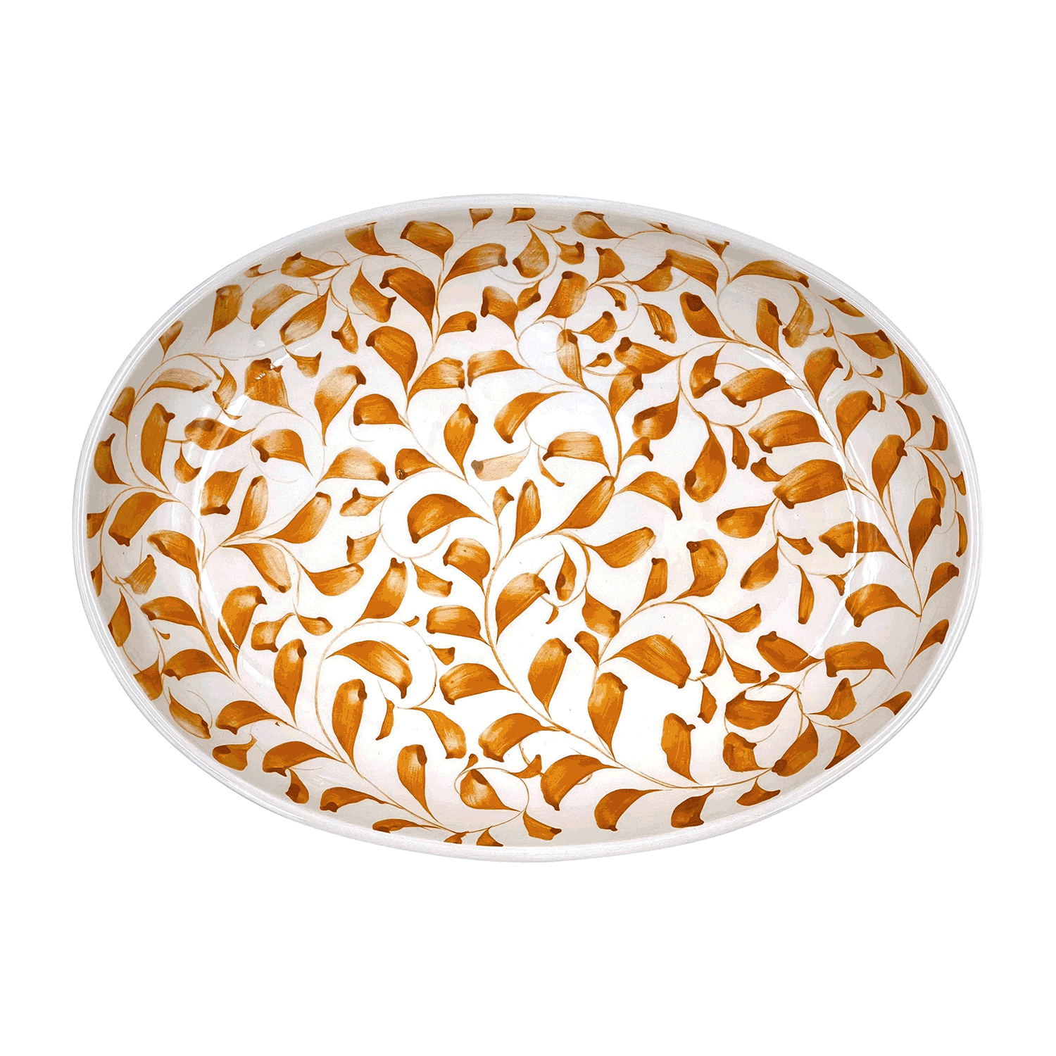 Small Yellow Scroll Oval Platter