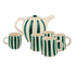 Green Stripes Tea Set (6 Piece)