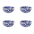 Small Navy Blue Scroll Bowls (Set of 4)