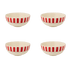 Small Red Stripes Bowls (Set of 4)