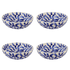 Medium Navy Blue Scroll Bowls (Set of 4)