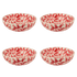Medium Red Scroll Bowls (Set of 4)