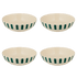 Medium Green Stripes Bowls (Set of 4)
