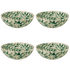 Large Green Scroll Bowls (Set of 4)