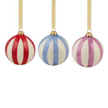 Mixed Stripes Christmas Bauble (Set of 3)