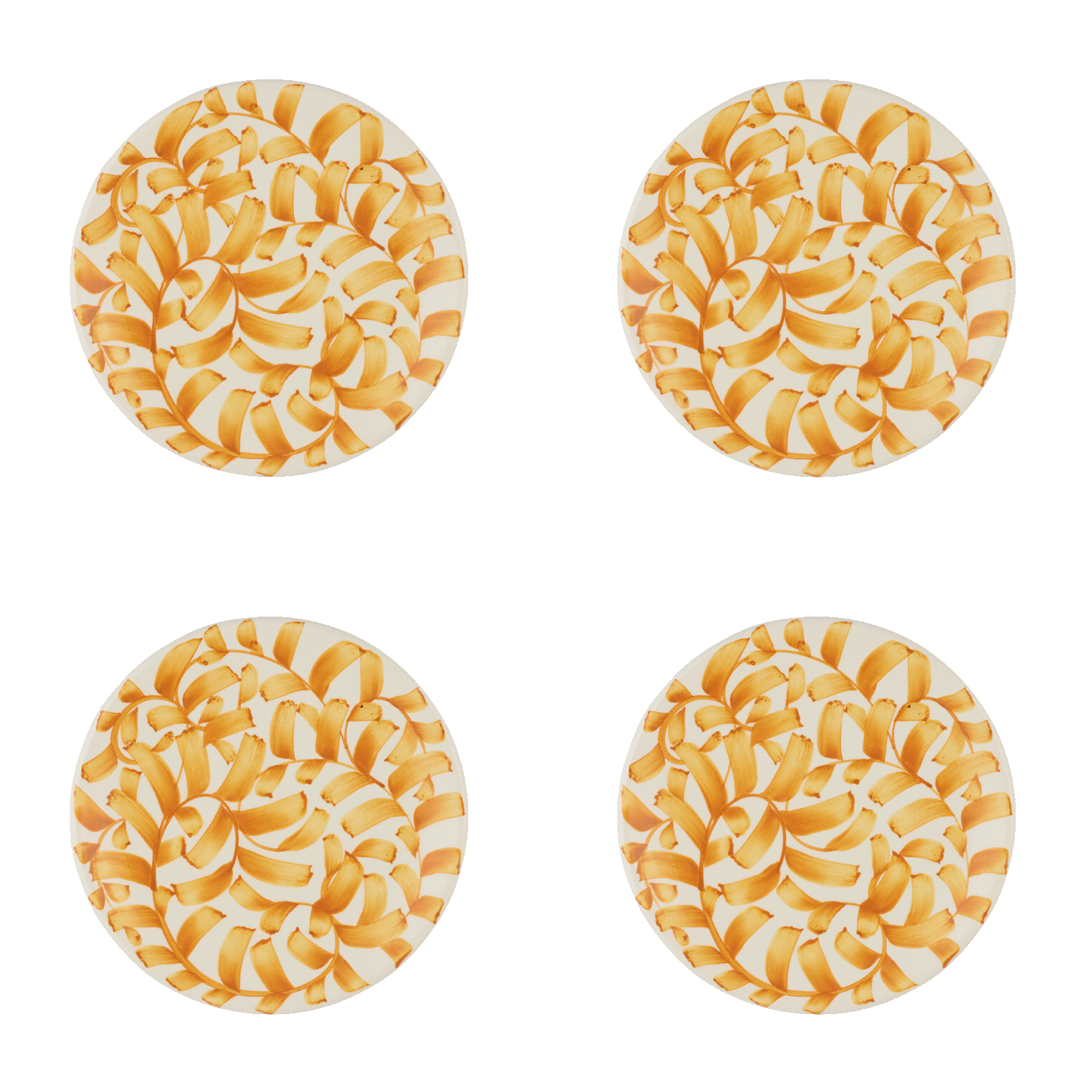 Yellow Scroll Side Plates (Set of 4)