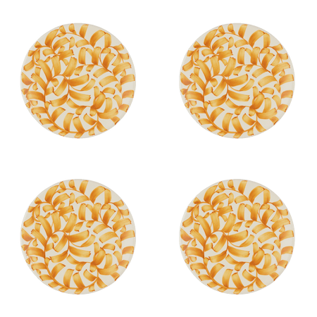 Yellow Scroll Side Plates (Set of 4)