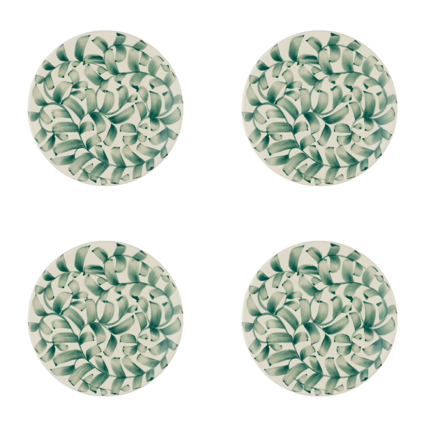 Green Scroll Side Plates (Set of 4)