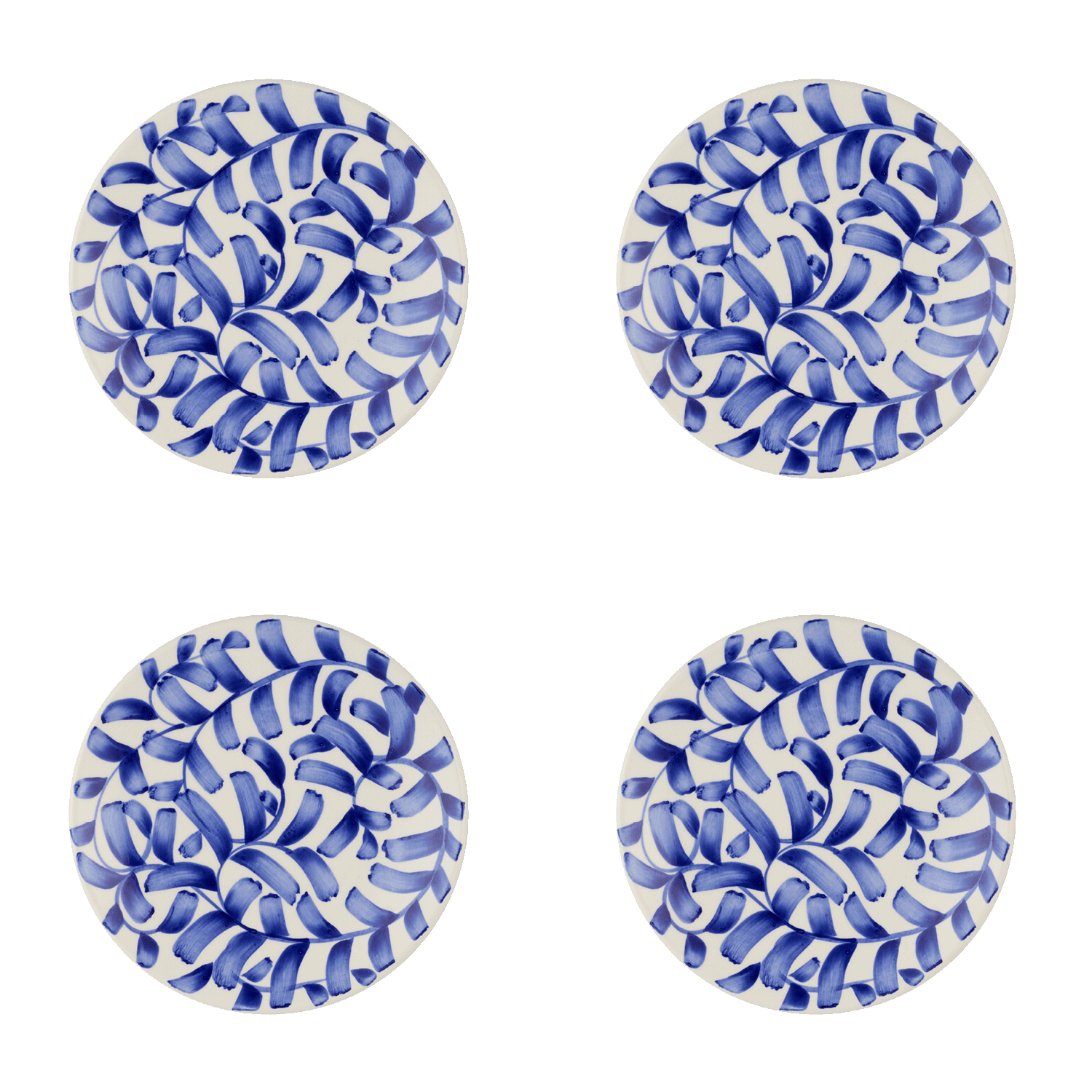 Navy Blue Scroll Side Plates (Set of 4)