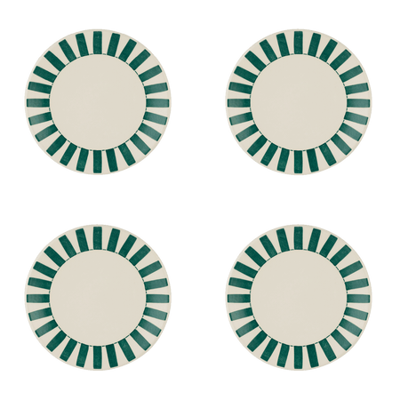 Green Stripes Side Plates (Set of 4)