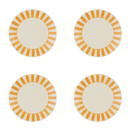 Yellow Stripes Side Plates (Set of 4)